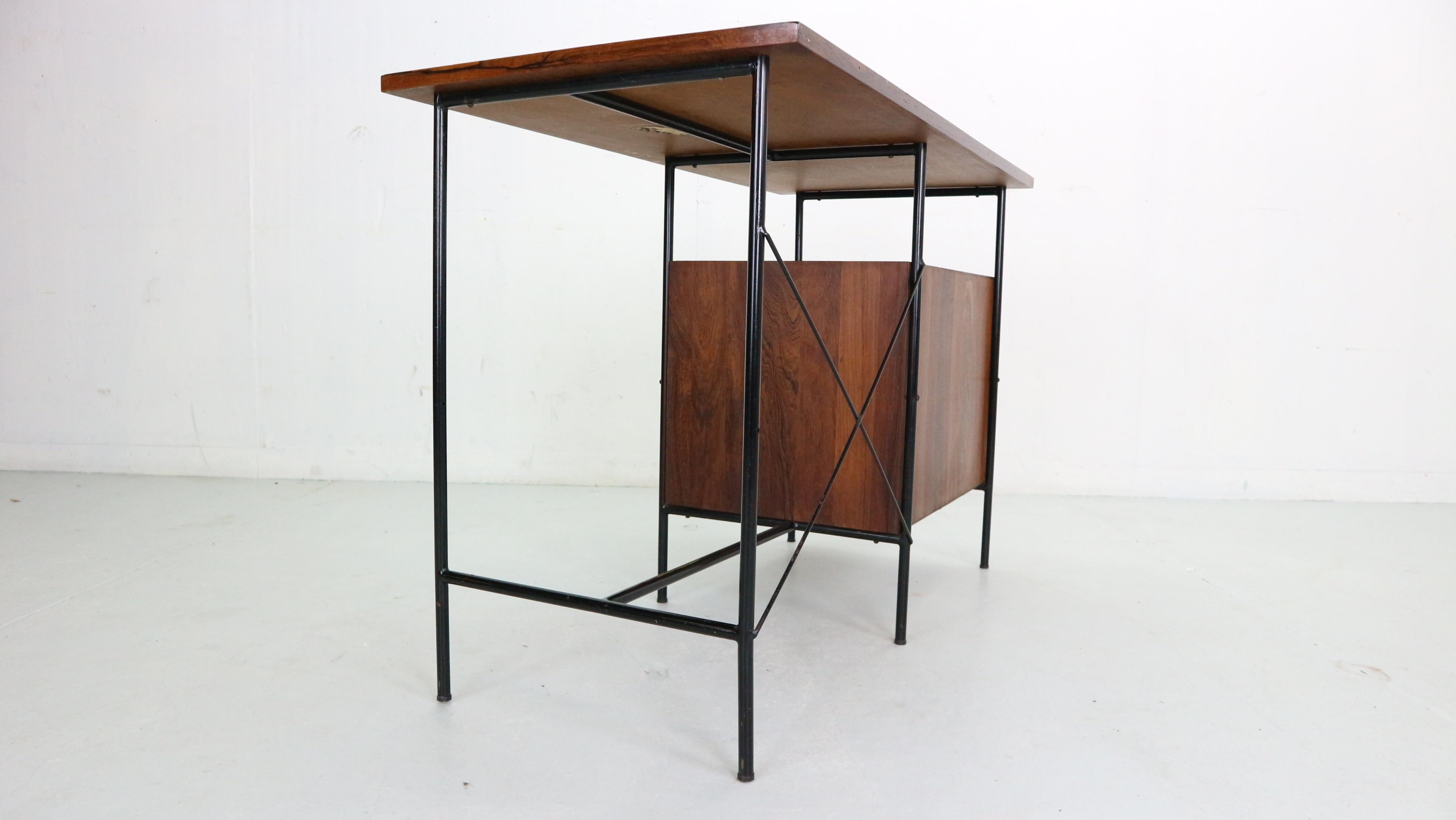 Metal Rosewood Desk by Geraldo de Barros for Unilabor, Brazil, 1956