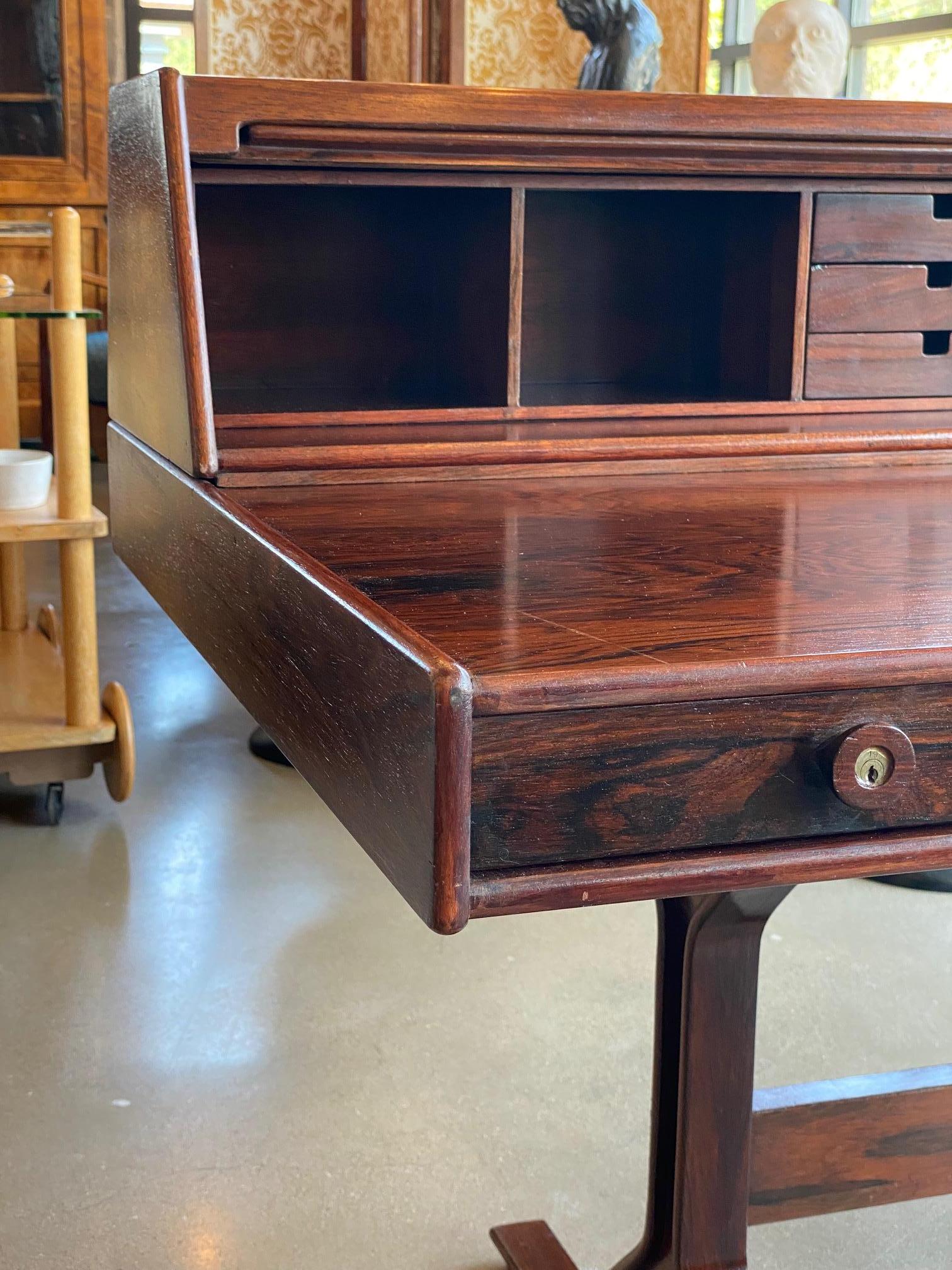20th Century Rosewood Desk by Gianfranco Frattini, Italy, 1950's For Sale