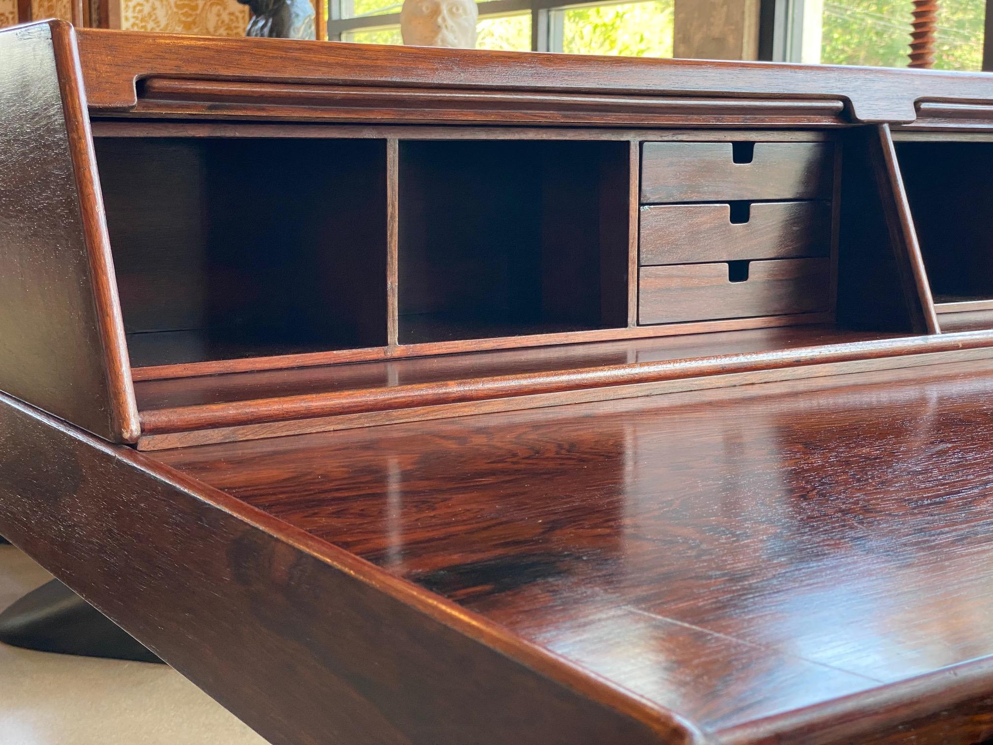 Cherry Rosewood Desk by Gianfranco Frattini, Italy, 1950's For Sale