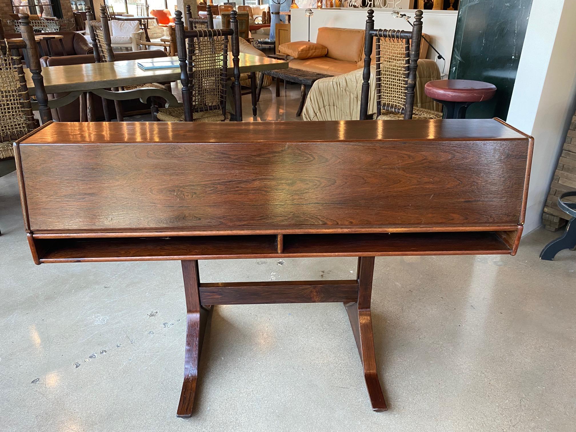 Rosewood Desk by Gianfranco Frattini, Italy, 1950's For Sale 1