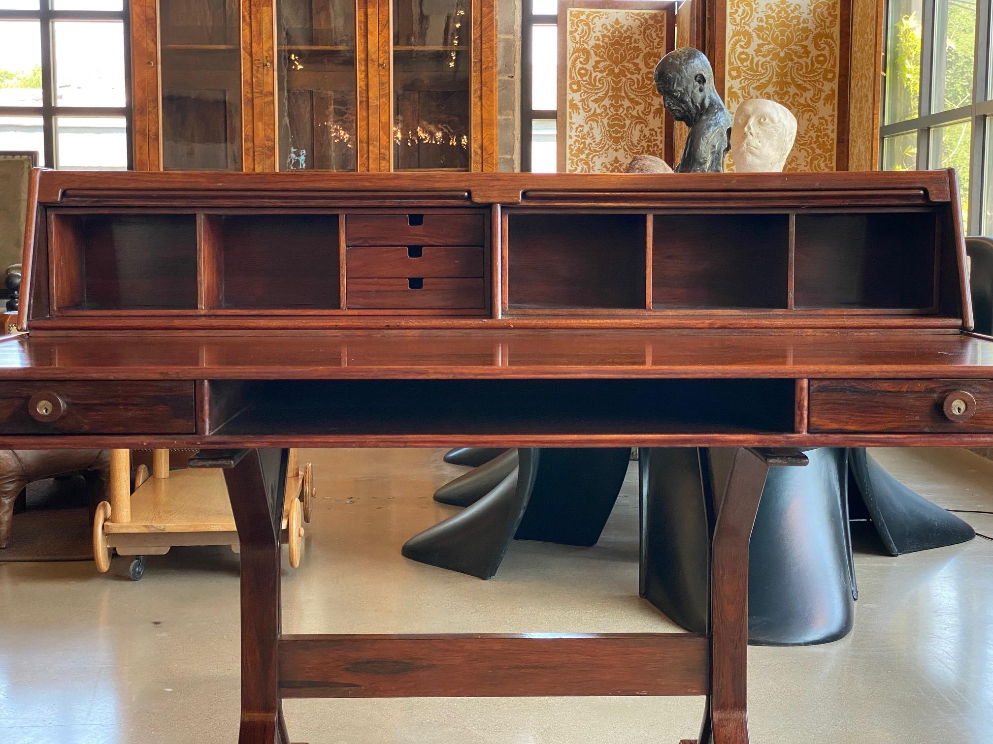 Rosewood Desk by Gianfranco Frattini, Italy, 1950's For Sale 2