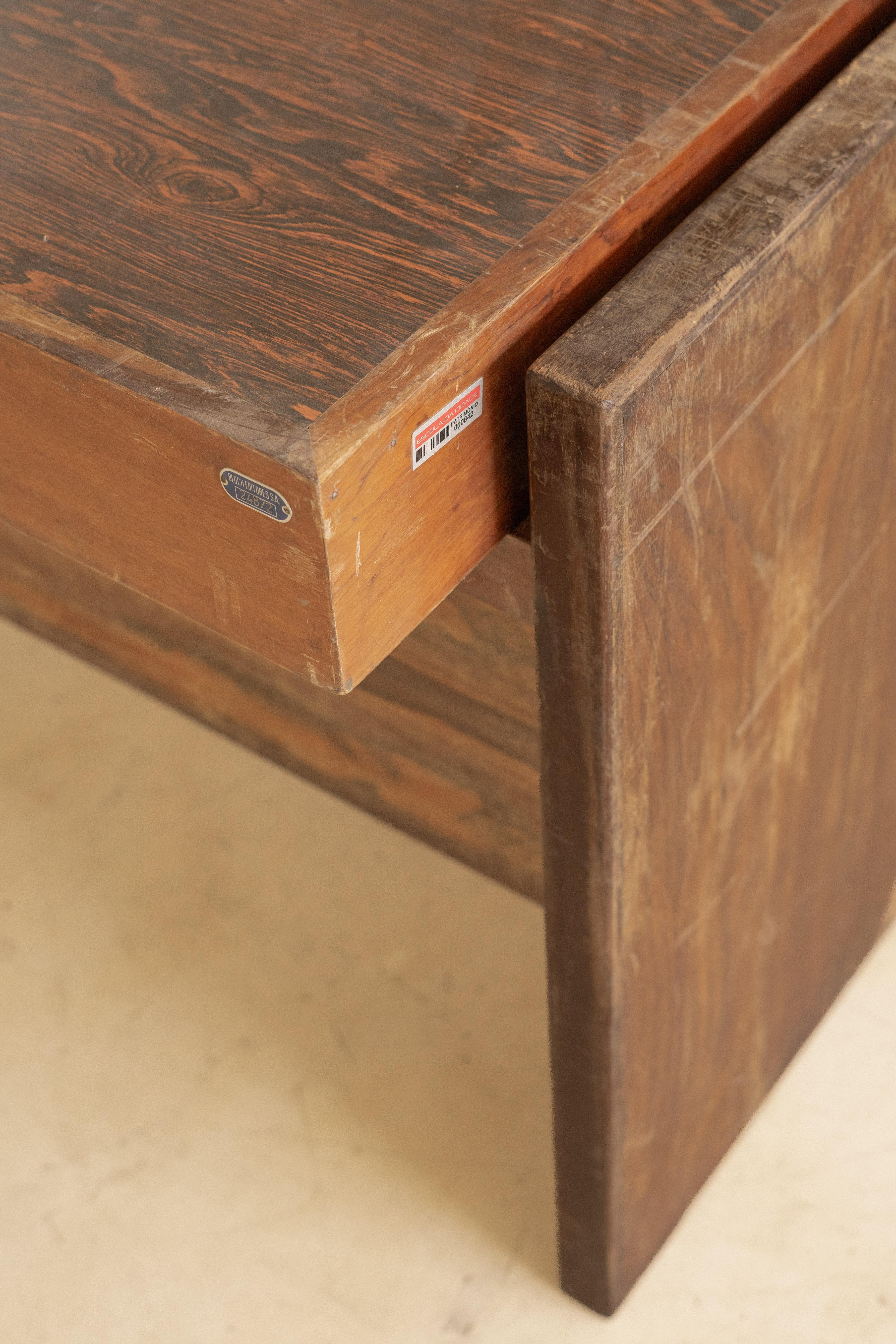 Rosewood Desk by Joaquim Tenreiro, Bloch Editors, 1960s, Brazilian Midcentury 5