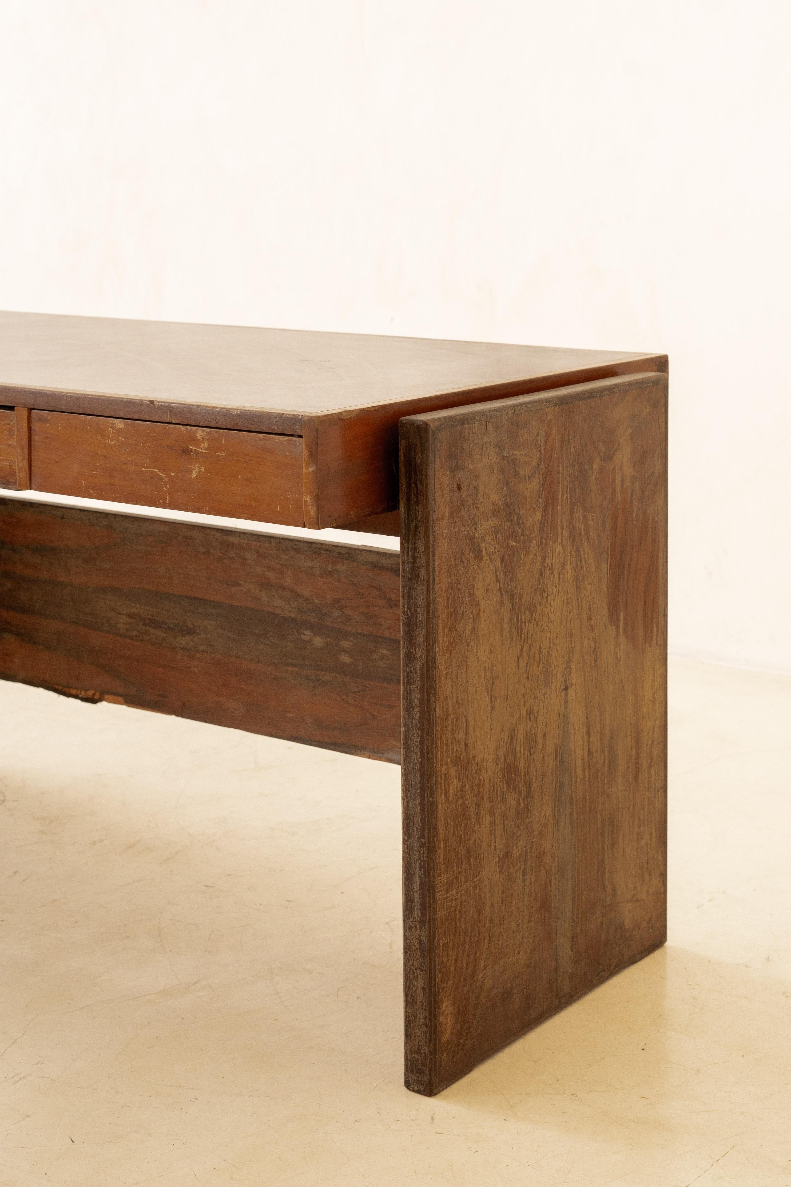 Veneer Rosewood Desk by Joaquim Tenreiro, Bloch Editors, 1960s, Brazilian Midcentury