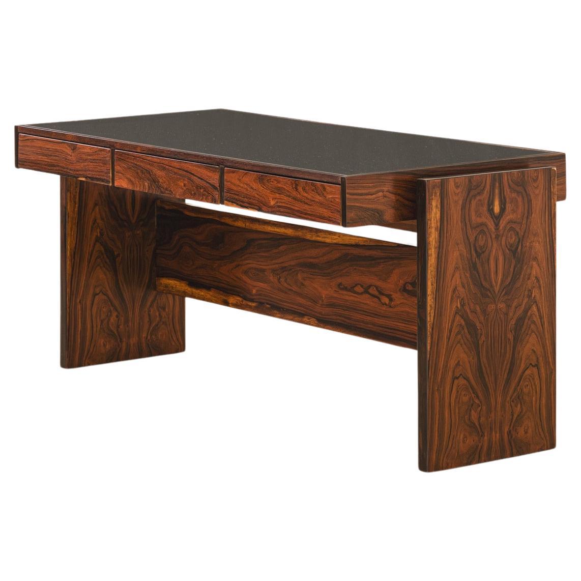 Rosewood Desk by Joaquim Tenreiro, Bloch Editors, 1960s, Brazilian Midcentury For Sale