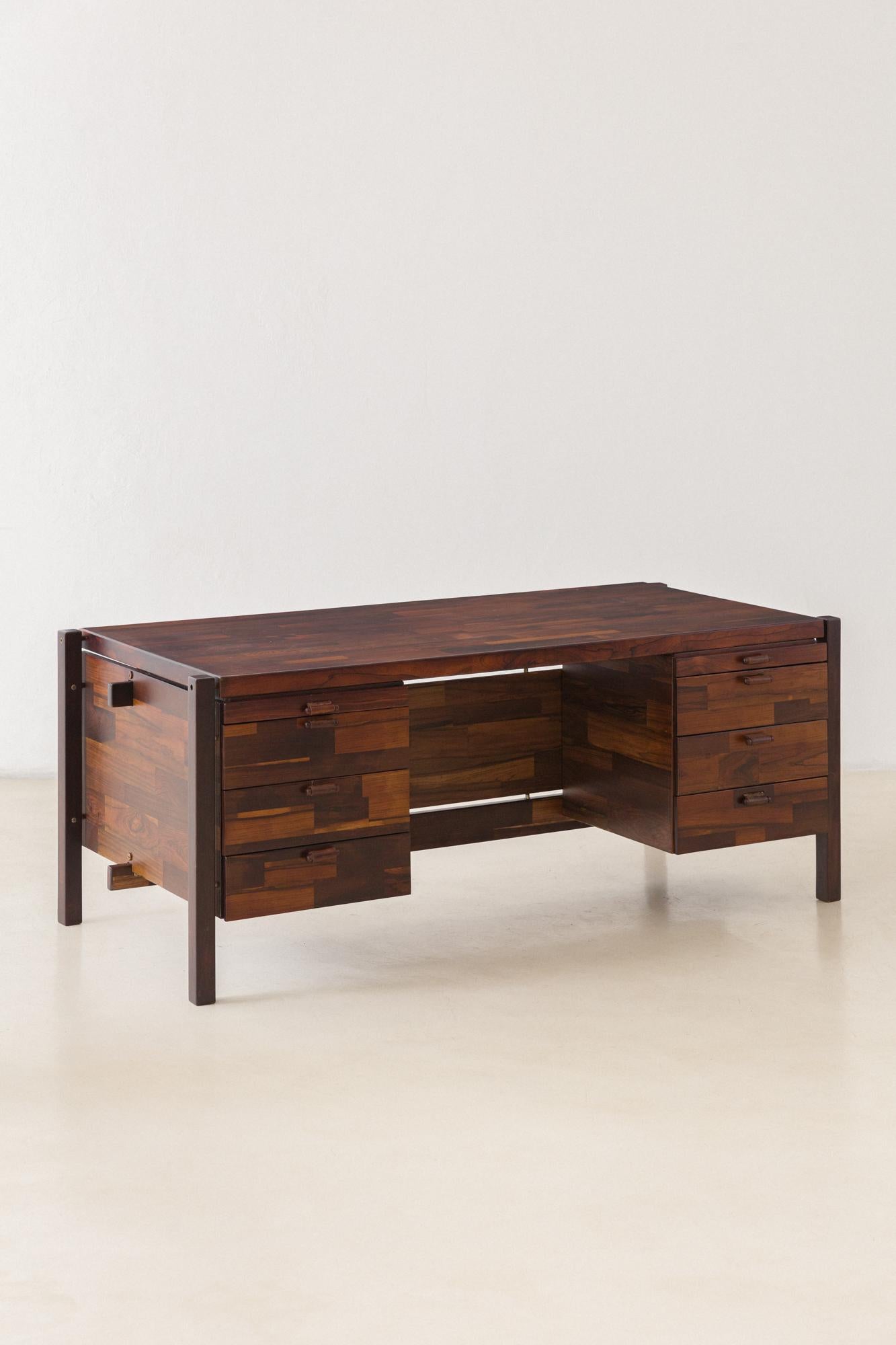 Rosewood Desk by Jorge Zalszupin, L'Atelier, 1960s, Brazilian Midcentury Modern In Good Condition In New York, NY