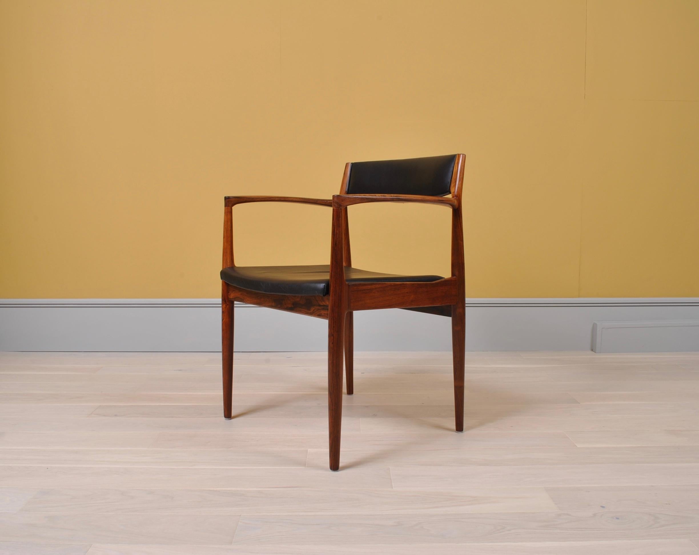 Scandinavian Modern Rosewood Desk Chair, Henry W Klein