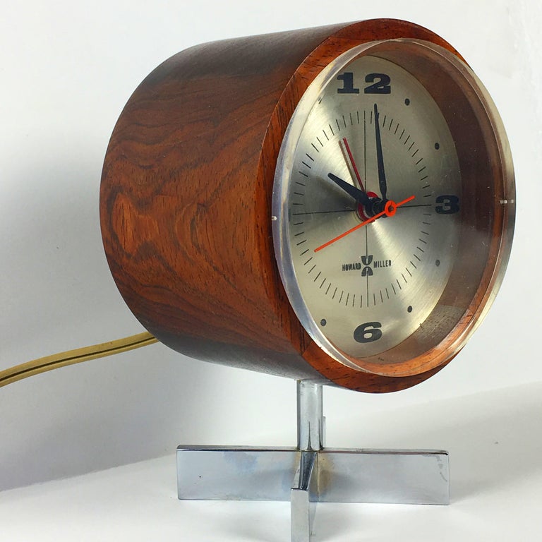 Rosewood Desk Clock by Howard Miller at 1stDibs
