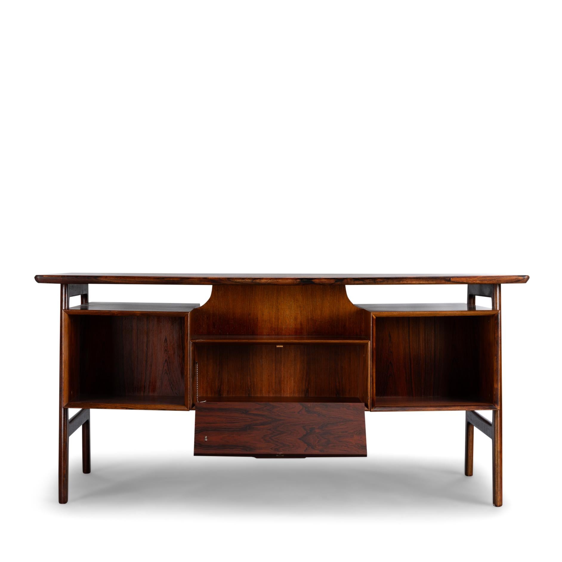 Mid-Century Modern Rosewood Desk Model 75 by Gunni Omann for Omann Jun Møbelfabrik, 1950s