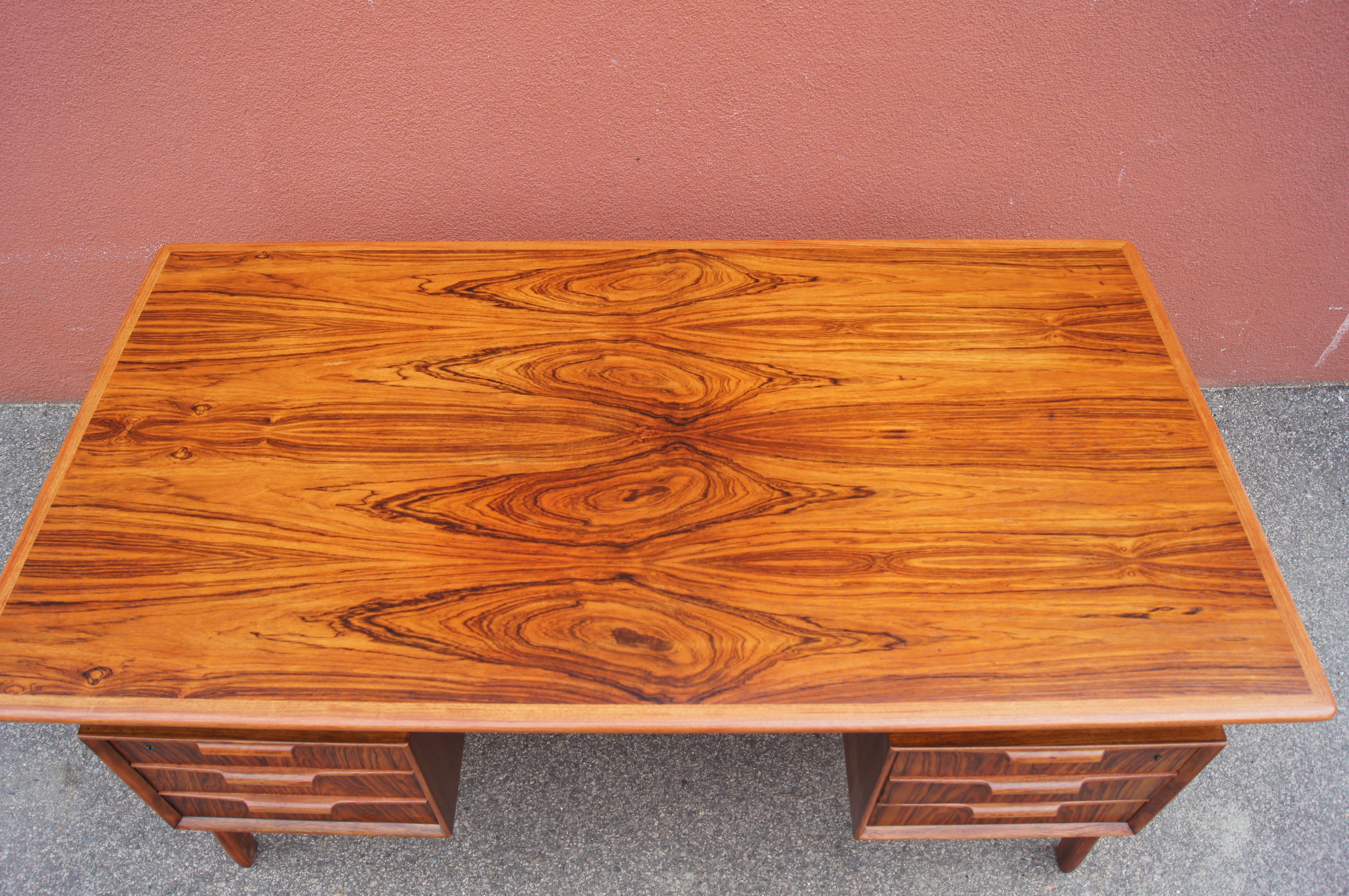 Danish Rosewood Desk, Model 75, by Gunni Omann for Omann Jun Møbelfabrik