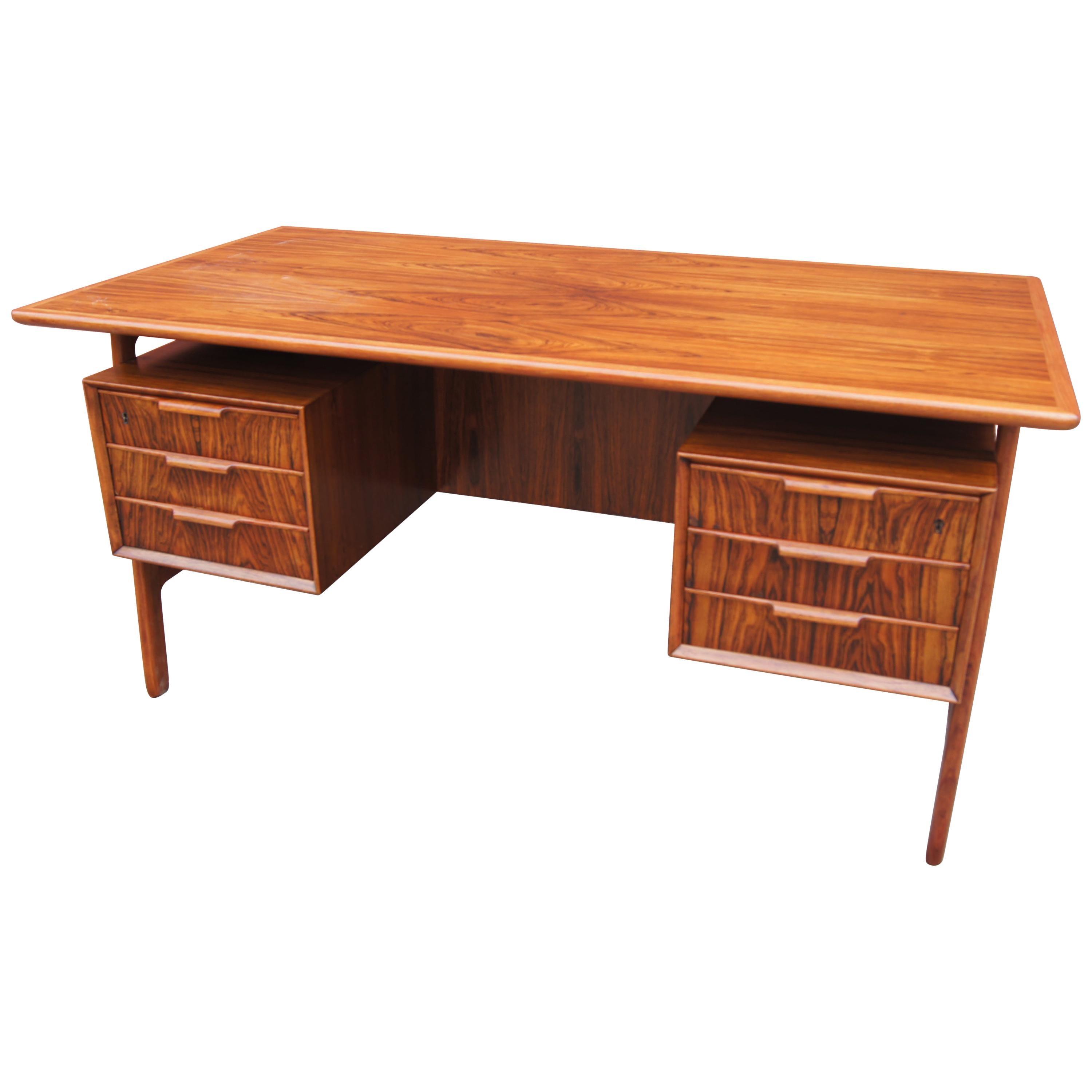 Rosewood Desk, Model 75, by Gunni Omann for Omann Jun Møbelfabrik
