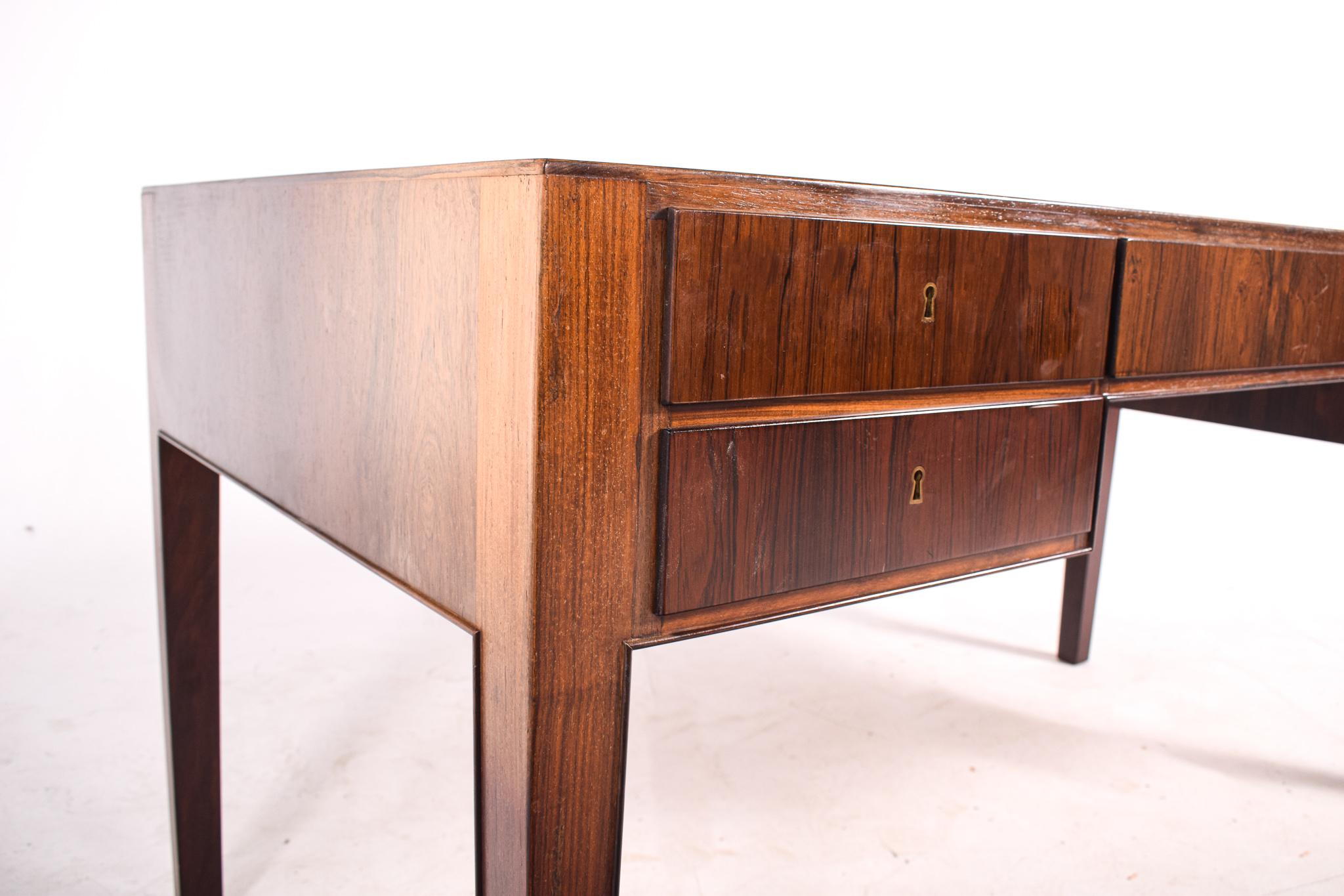 Danish Rosewood Desk, Ole Wanscher by A. J. Iversen, 1950 and Chair
