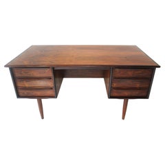 Retro Rosewood Desk W/ Bookcase Back by Svend A. Madsen for Falster Denmark