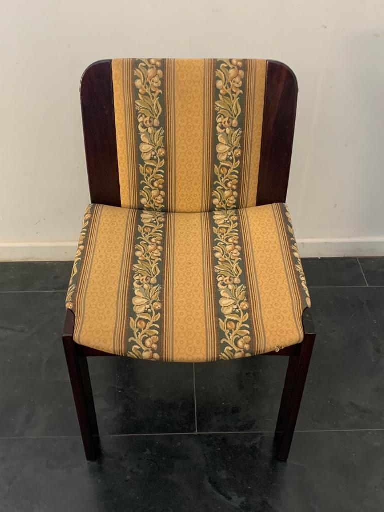 Fabric Rosewood Dining Chairs, 1970s, Set of 6 For Sale