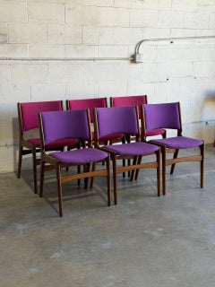 Rosewood Dining Chairs by Erik Buch Upholstered MCM Set of 6 Denmark 1960s