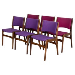Rosewood Dining Chairs by Erik Buch Upholstered MCM Set of 6 Denmark 1960s
