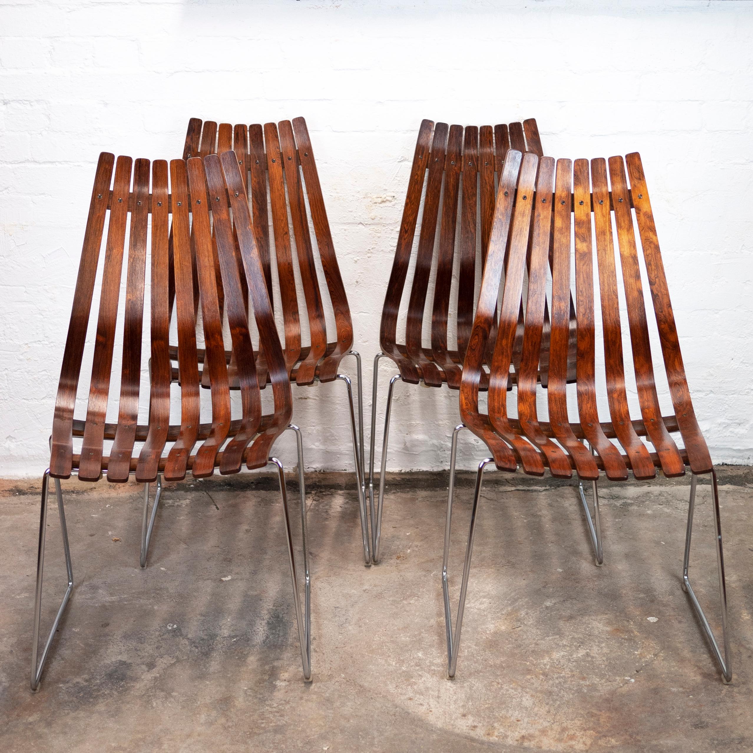 Rosewood Dining Chairs by Hans Brattrud for Hove Møbler, 1960s, Set of 8 4