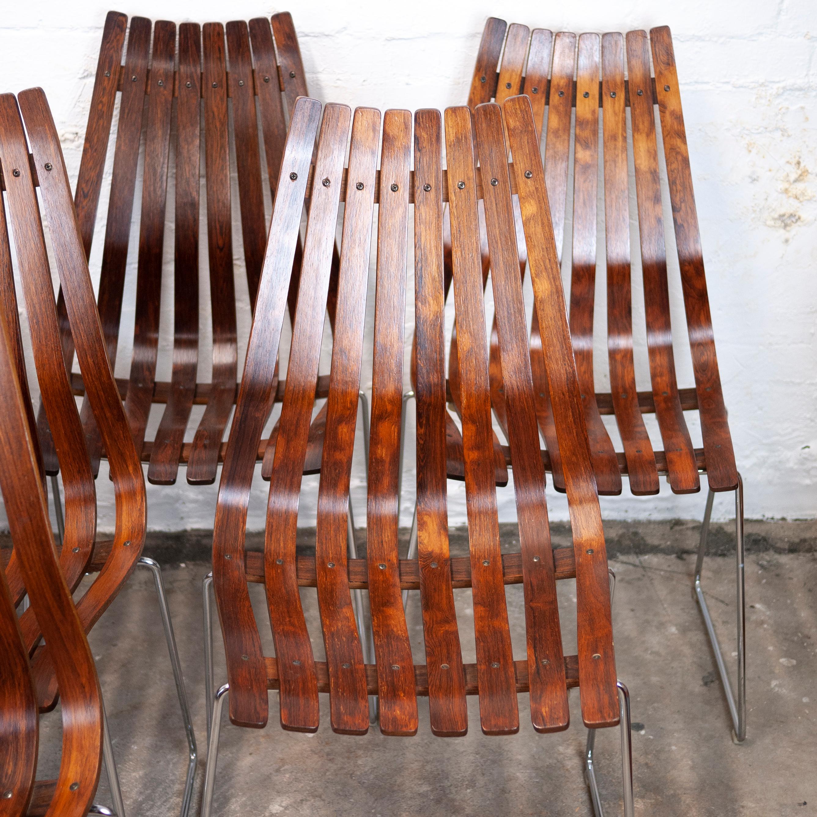 Norwegian Rosewood Dining Chairs by Hans Brattrud for Hove Møbler, 1960s, Set of 8