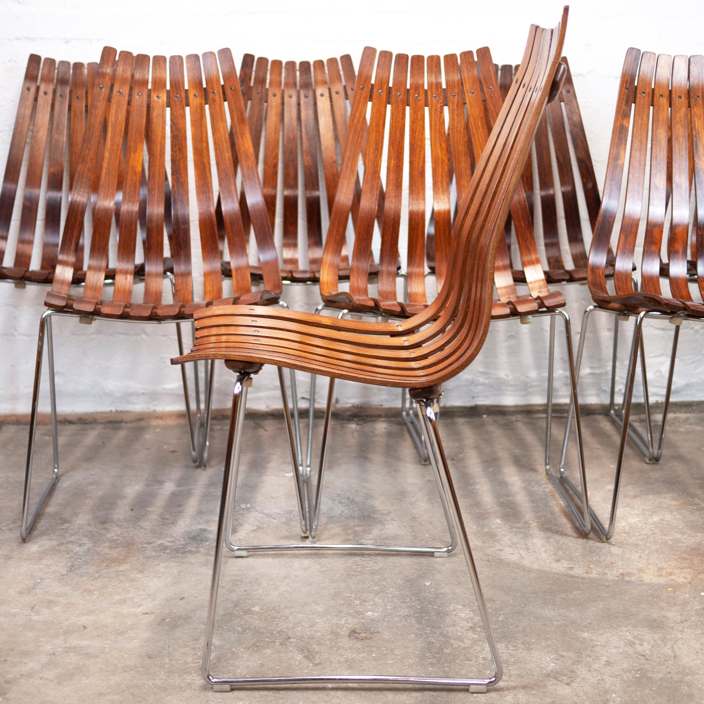 Mid-20th Century Rosewood Dining Chairs by Hans Brattrud for Hove Møbler, 1960s, Set of 8