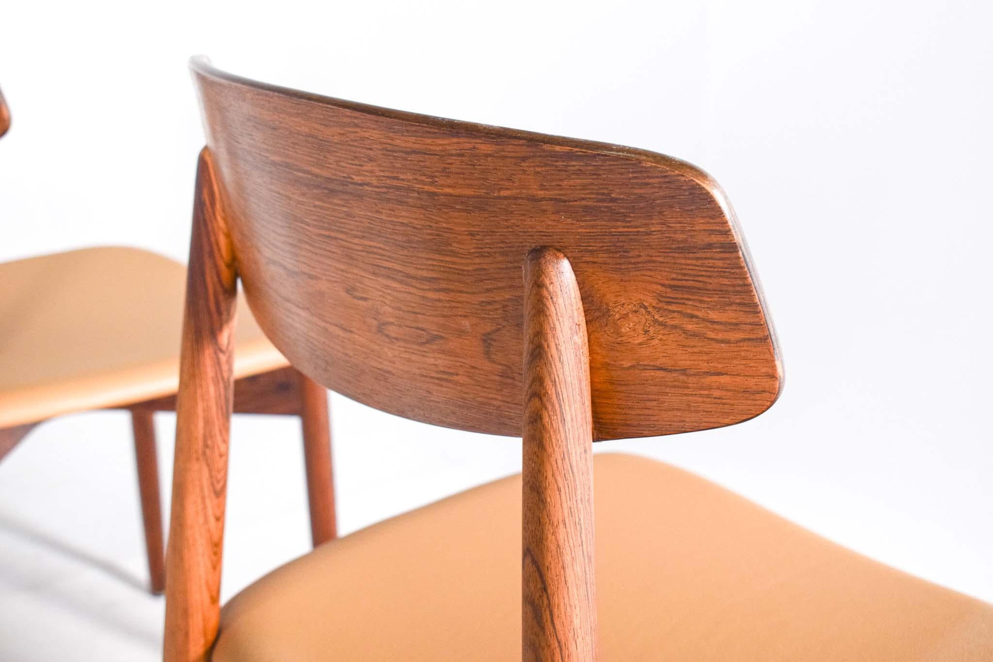 Rosewood Dining Chairs by Harry Østergaard for Randers Møbelfabrik, 1960s For Sale 1