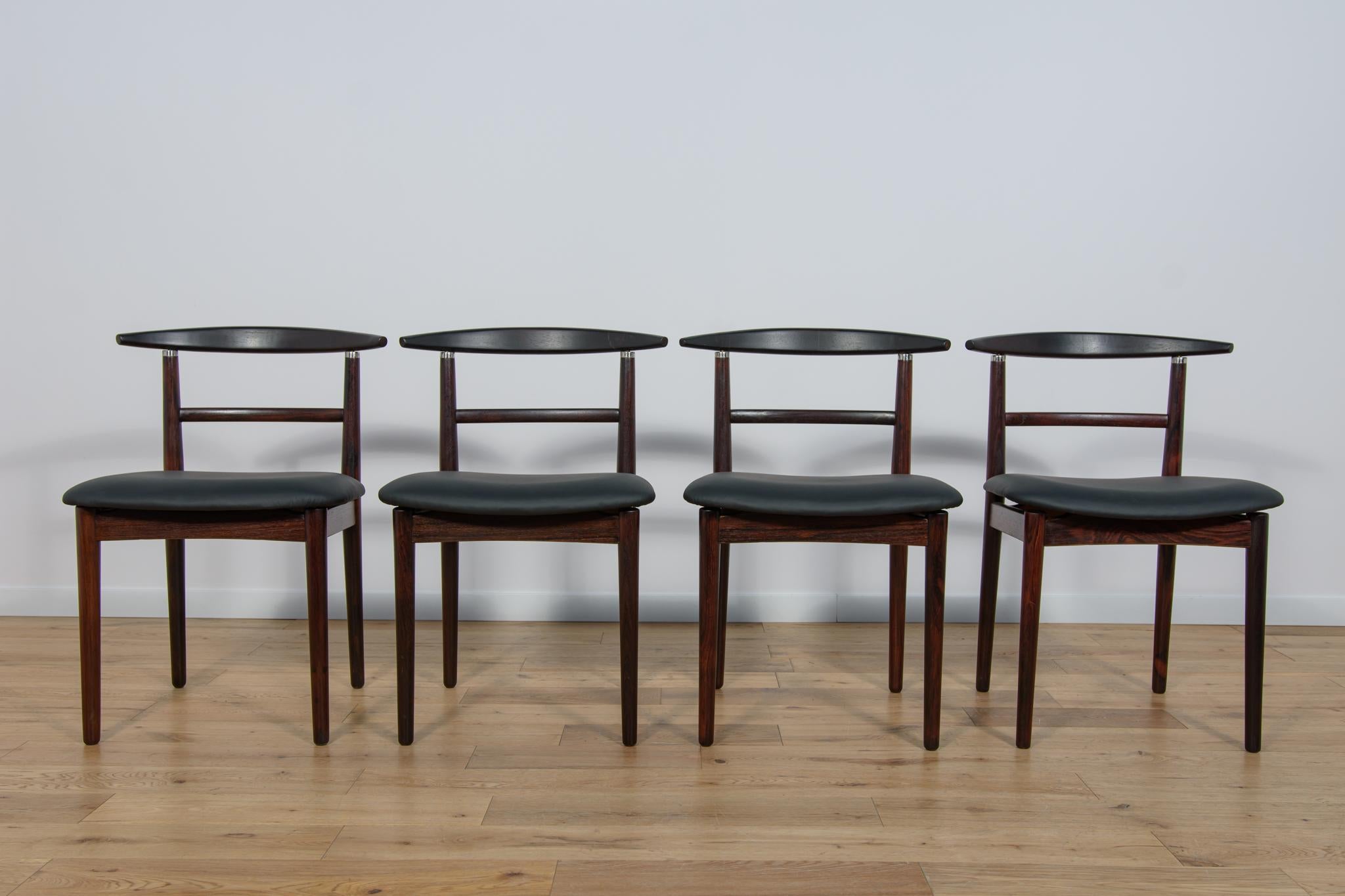 Mid-Century Modern Rosewood Dining Chairs by Helge Sibast & Børge Rammerskov, Denmark, 1960s. For Sale