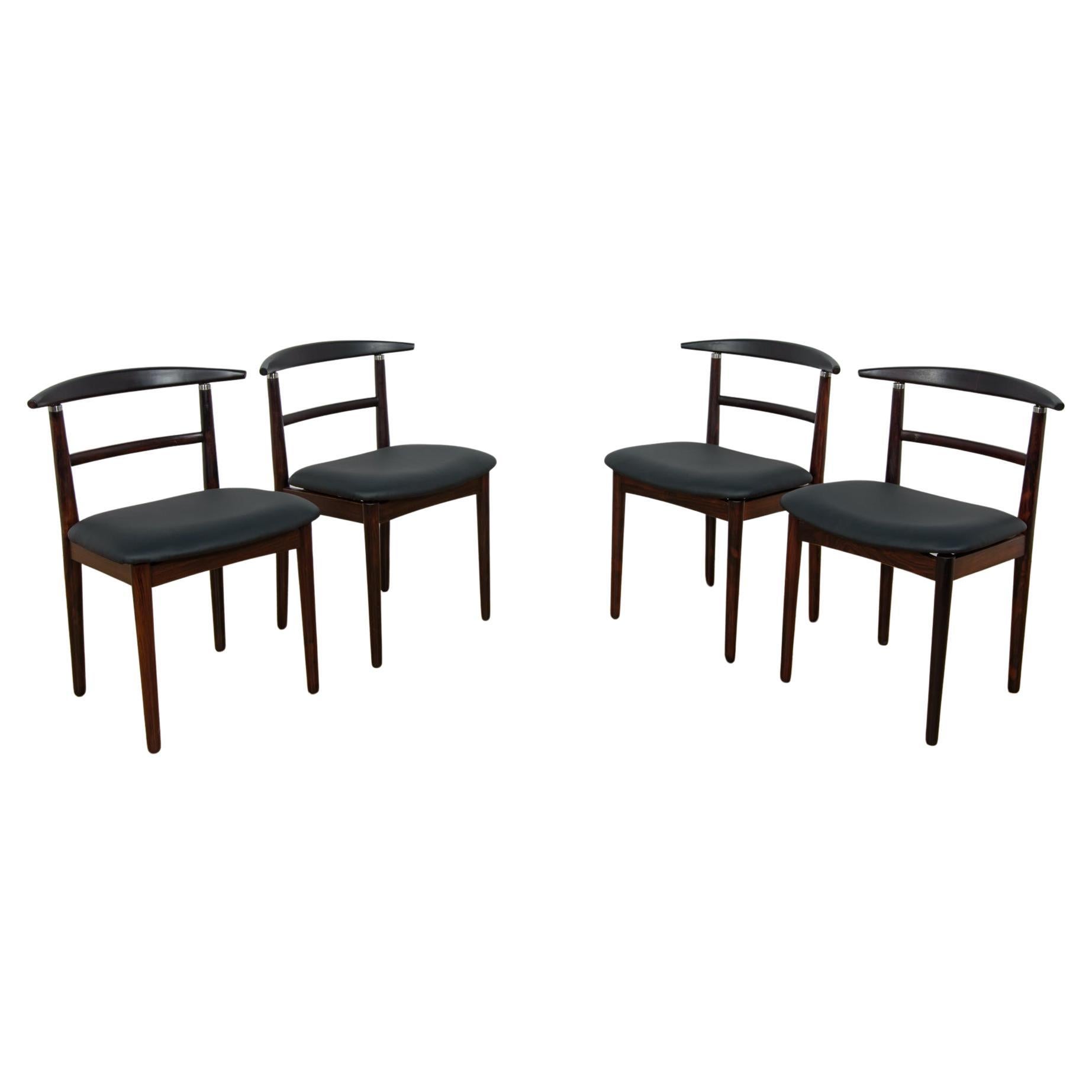 Rosewood Dining Chairs by Helge Sibast & Børge Rammerskov, Denmark, 1960s.