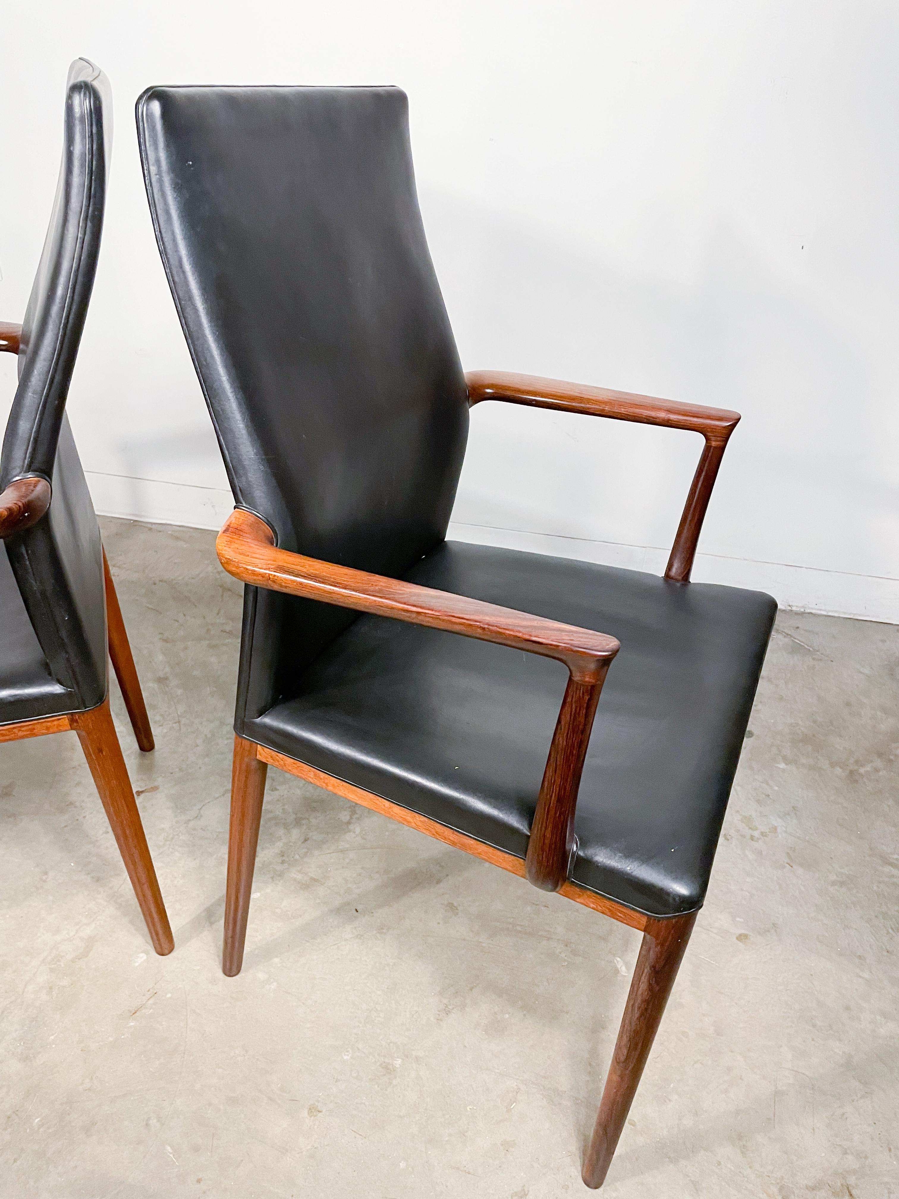 Mid-Century Modern Rosewood Dining Chairs by Helge Vestergaard Jensen Set of 8 For Sale