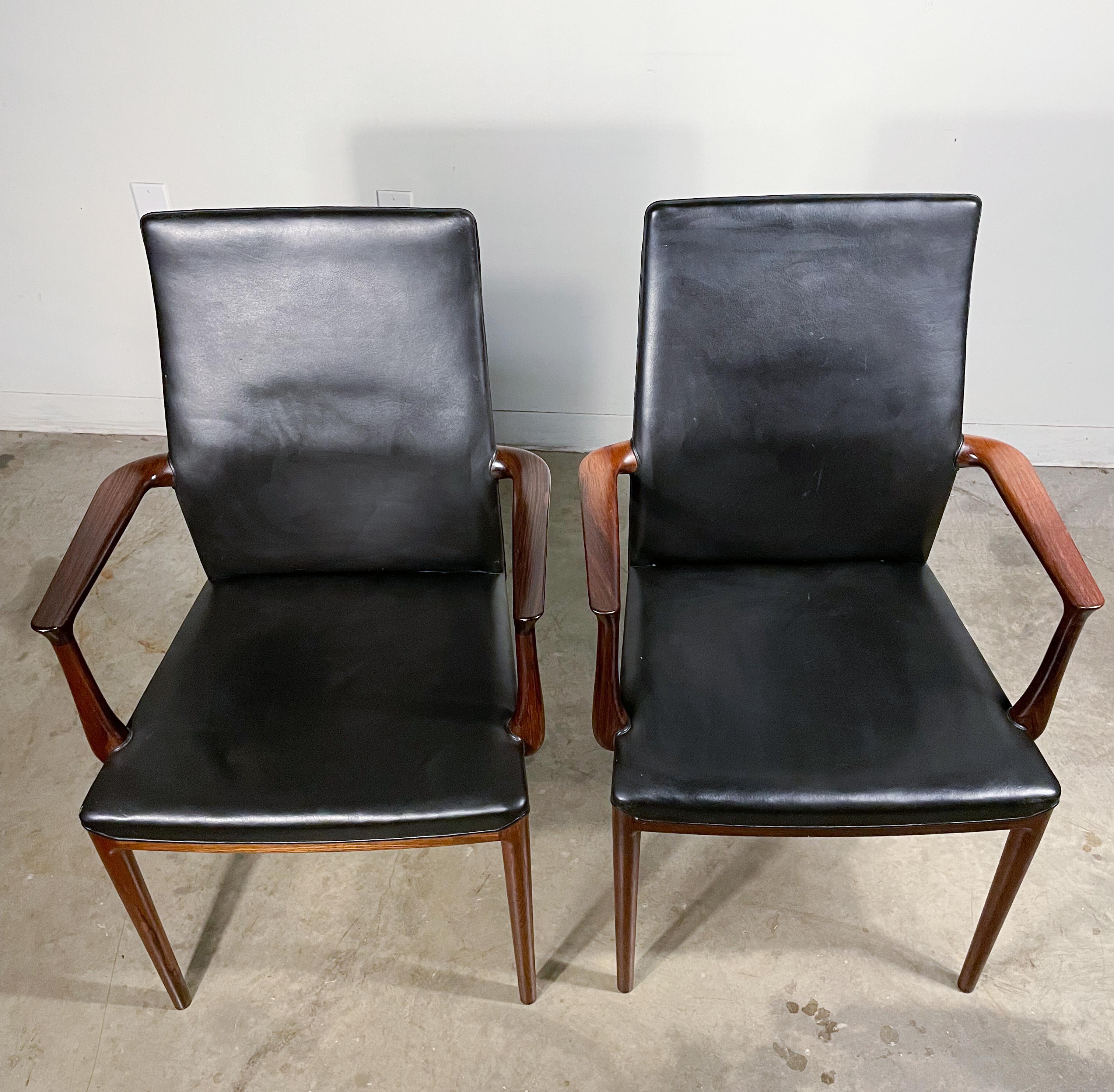 Danish Rosewood Dining Chairs by Helge Vestergaard Jensen Set of 8 For Sale