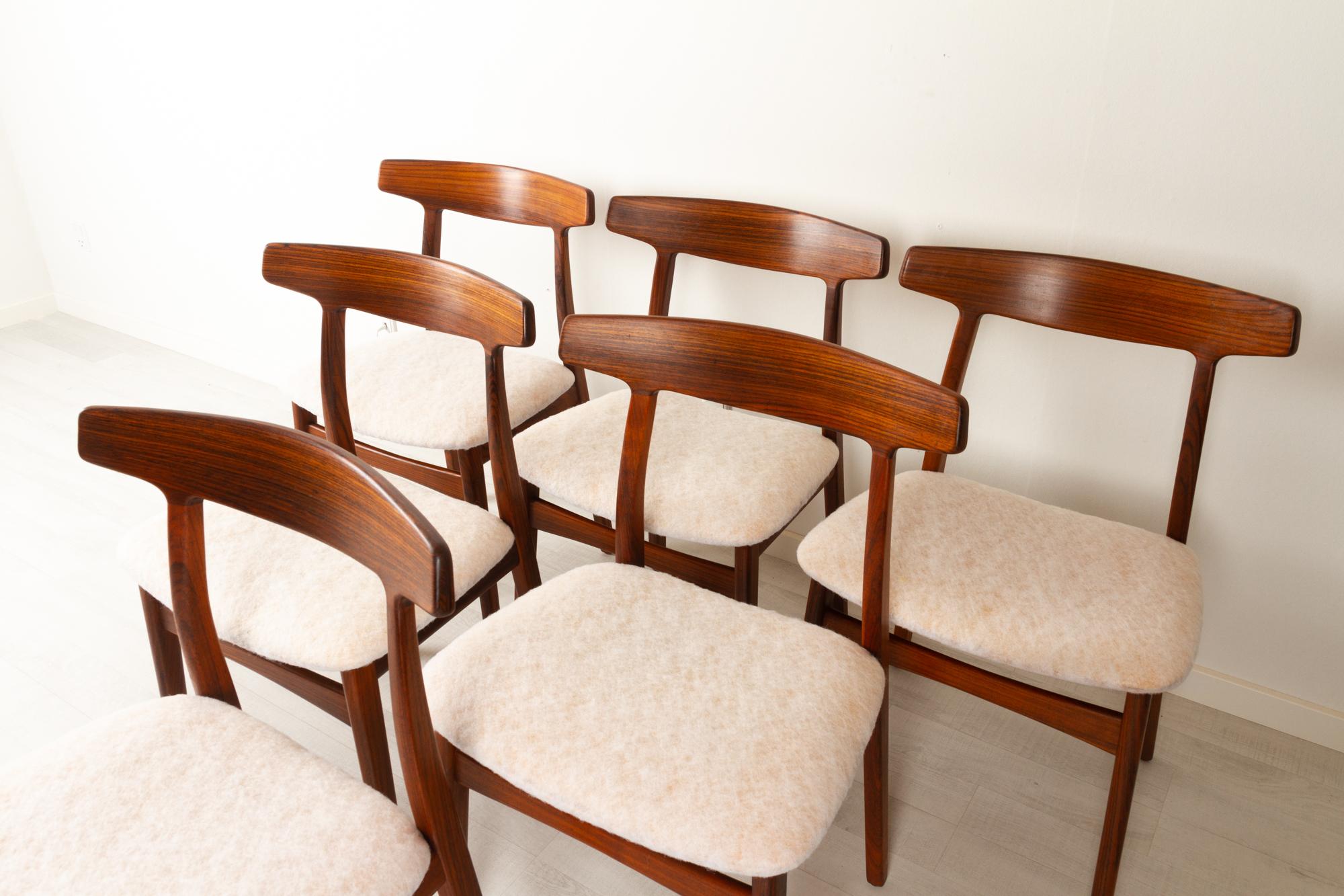 Danish Rosewood Dining Chairs by Henning Kjærnulf for Bruno Hansen, 1960s, Set of 6