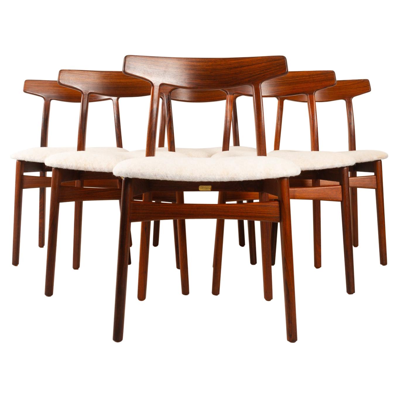 Rosewood Dining Chairs by Henning Kjærnulf for Bruno Hansen, 1960s, Set of 6
