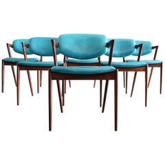 Rosewood Dining Chairs by Kai Kristiansen, Model 42, Set of Six