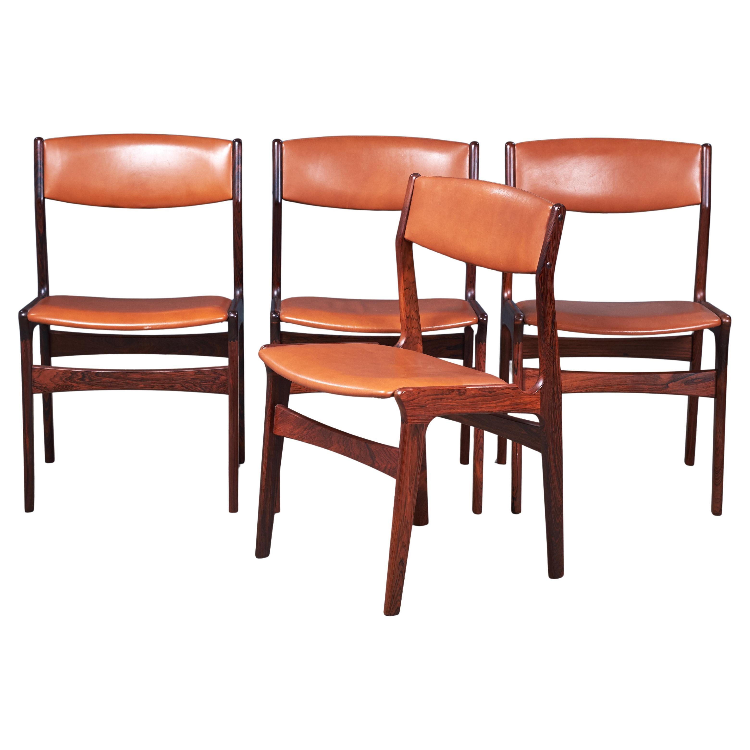 Rosewood Dining Chairs by Nova, Denmark, 1960s, Set of 4
