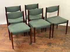 Chaises de salle à manger en bois de rose par Poul Volther pour Rojlem Fre, ensemble de cinq