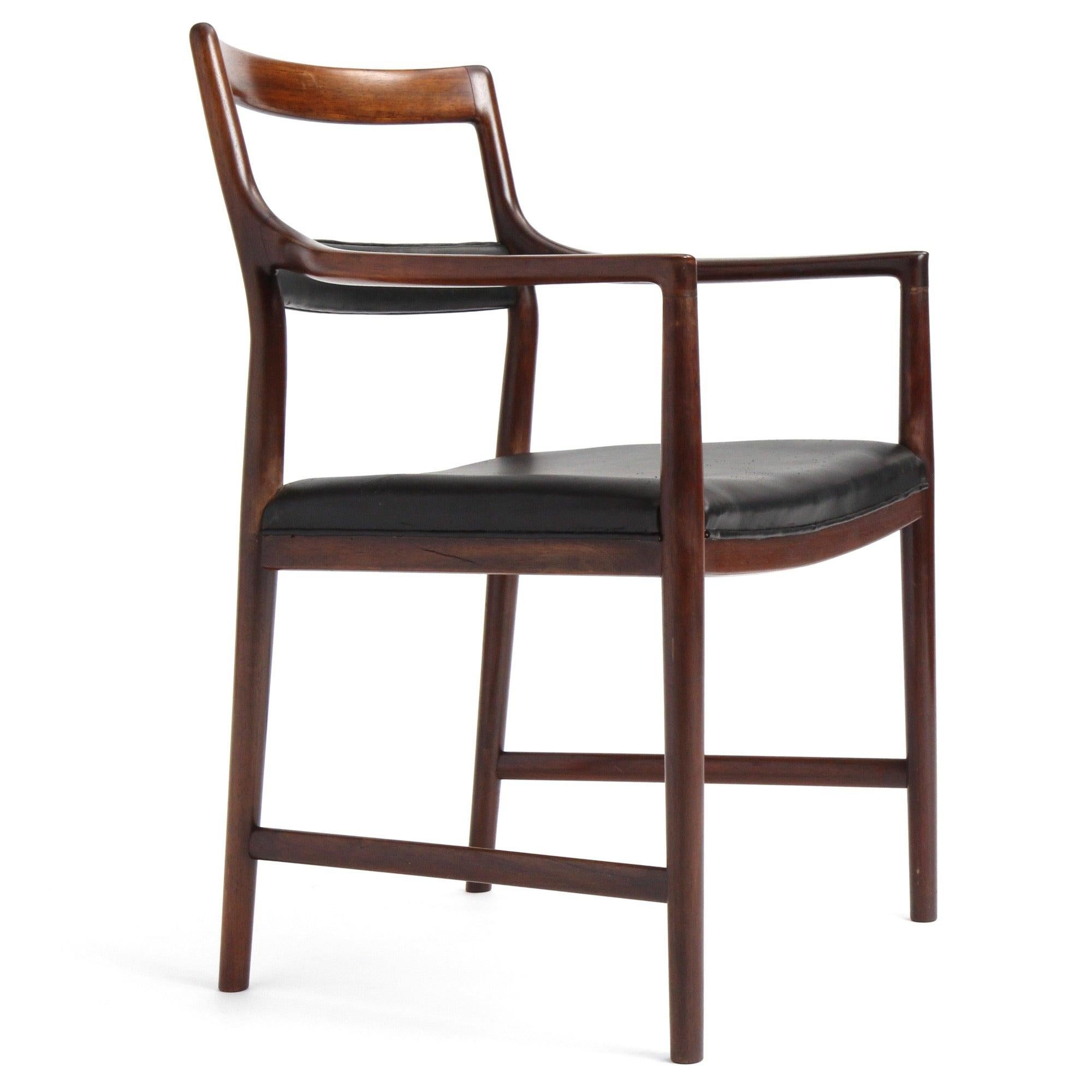 Rosewood Dining Chairs by Vestergaard Jensen for Peder Pedersen In Excellent Condition For Sale In Sagaponack, NY