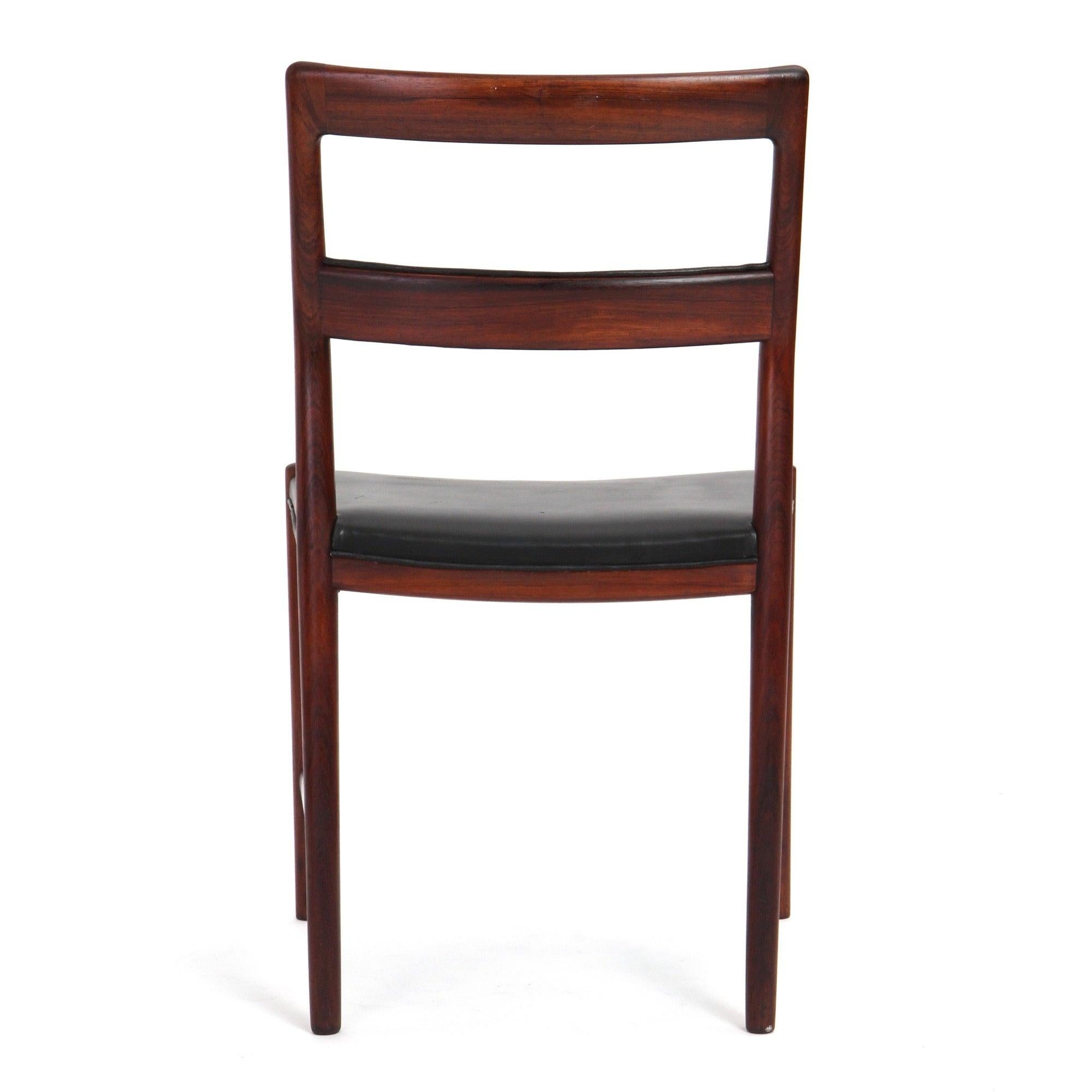 Rosewood Dining Chairs by Vestergaard Jensen for Peder Pedersen In Fair Condition For Sale In Sagaponack, NY