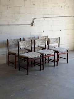 Esszimmerstühle aus Palisanderholz, 6er-Set, gepolsterte Sitzfläche, Dänemark, 1960er Jahre