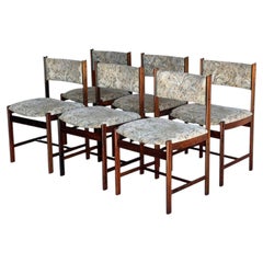 Esszimmerstühle aus Palisanderholz, 6er-Set, gepolsterte Sitzfläche, Dänemark, 1960er Jahre