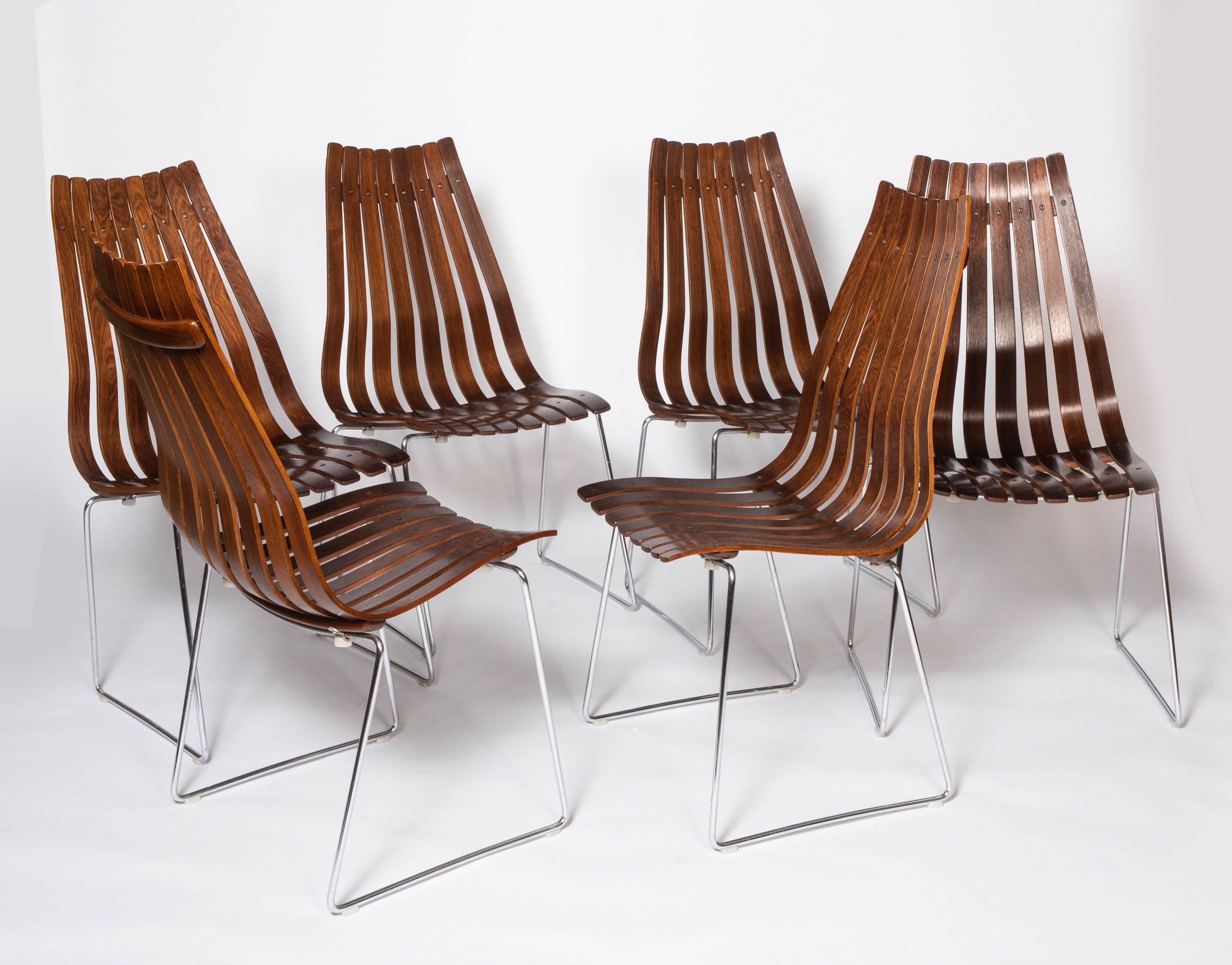 Rosewood Dining Table and 6 Dining Chairs by Hans Brattrud, Norway, circa 1957 2