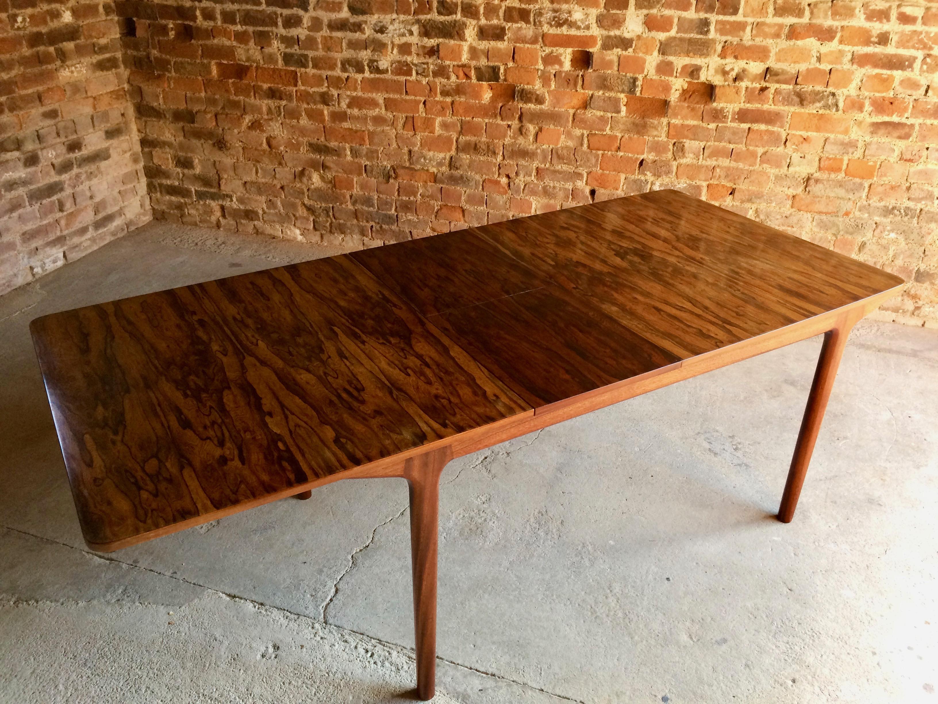 Rosewood Dining Table and Six Chairs Tom Robertson for A.H McIntosh, circa 1960s In Good Condition In Longdon, Tewkesbury