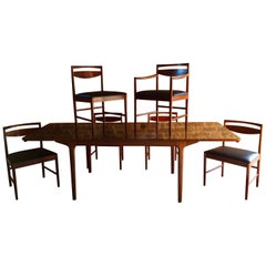Vintage Rosewood Dining Table and Six Chairs Tom Robertson for A.H McIntosh, circa 1960s