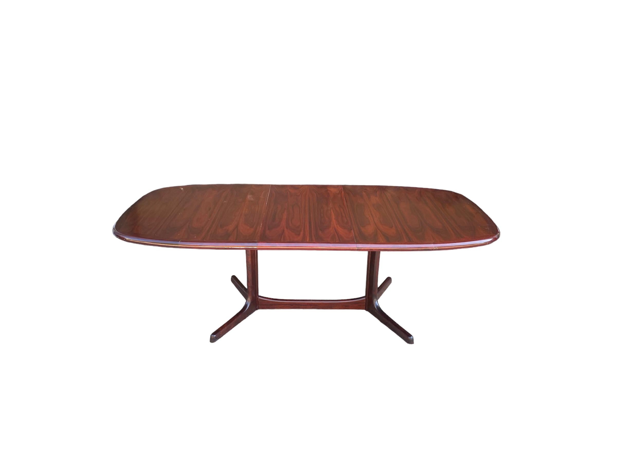 Scandinavian Modern Rosewood Dining Table by Dyrlund For Sale