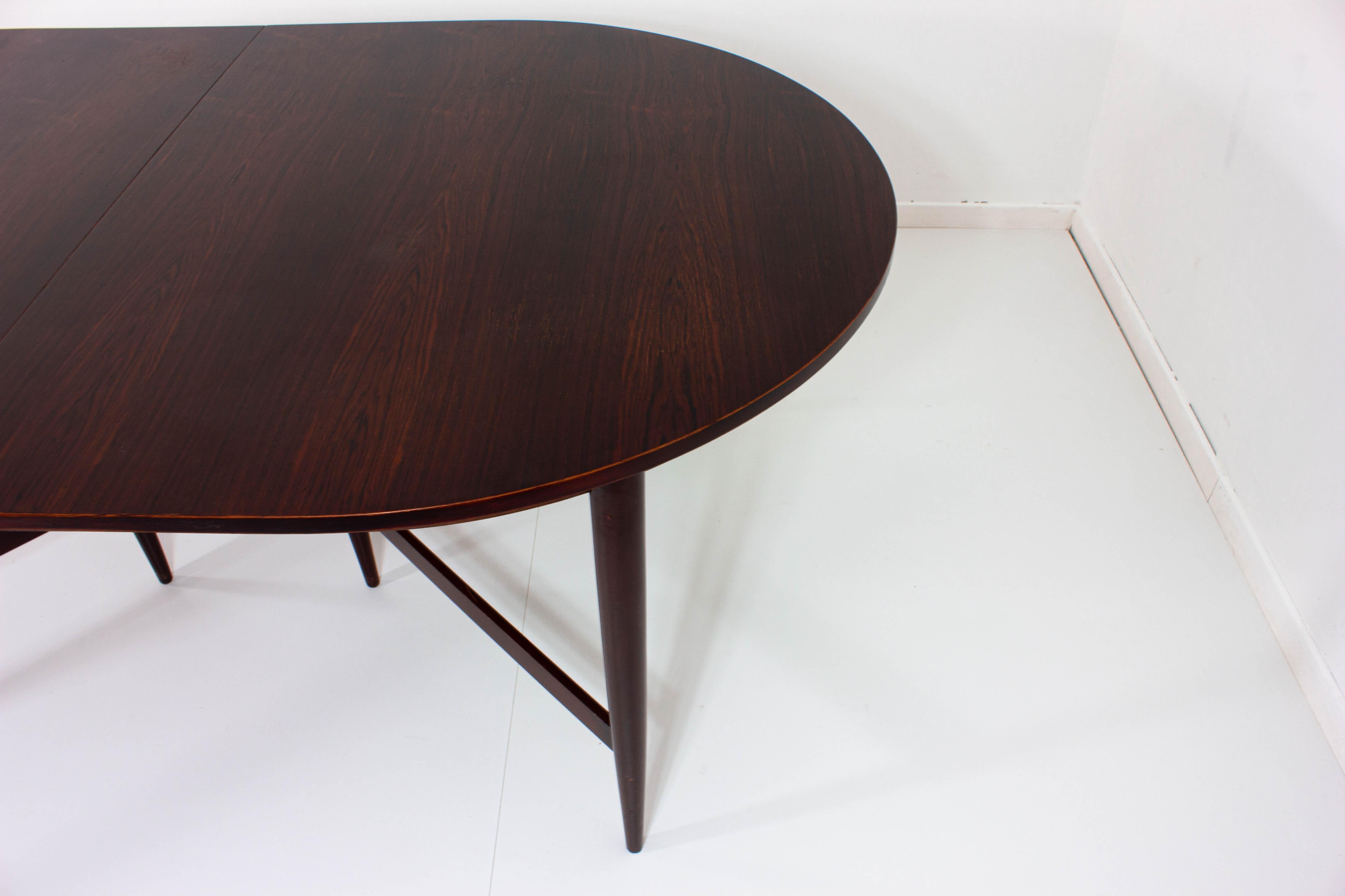 Rosewood Dining Table by Oswald Vermaercke, 1960s Belgium 1