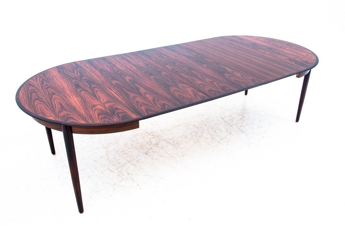 Table de salle à manger en bois de rose, Danemark, années 1960, extensible en vente 3