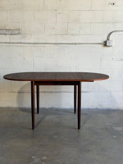 Rosewood Dining Table Extendable Draw Round Leaf Denmark Mid-Century Modern 1960
