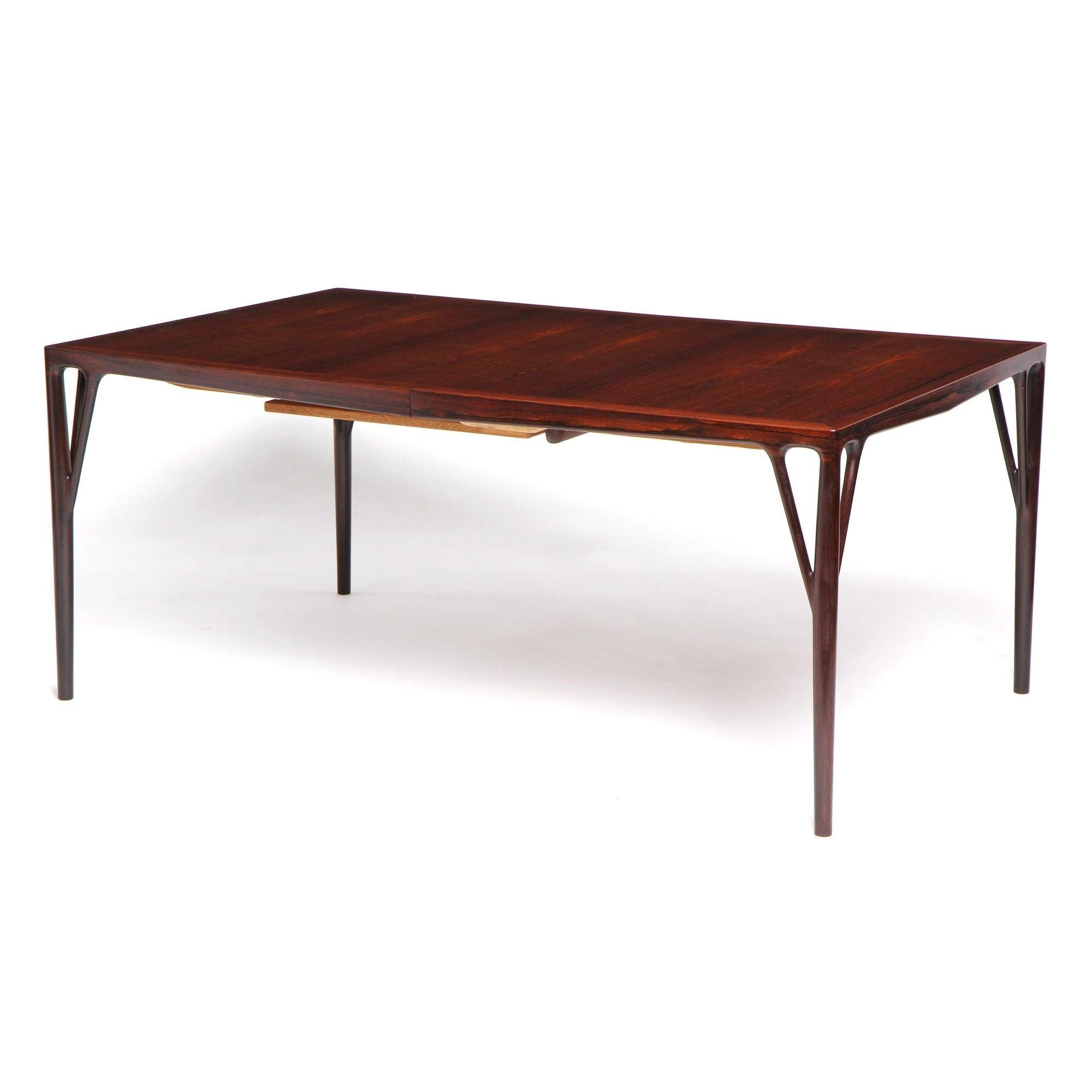Danois Table de salle à manger en bois de rose de Vestergaard Jensen pour Peder Pedersen, 1959 en vente