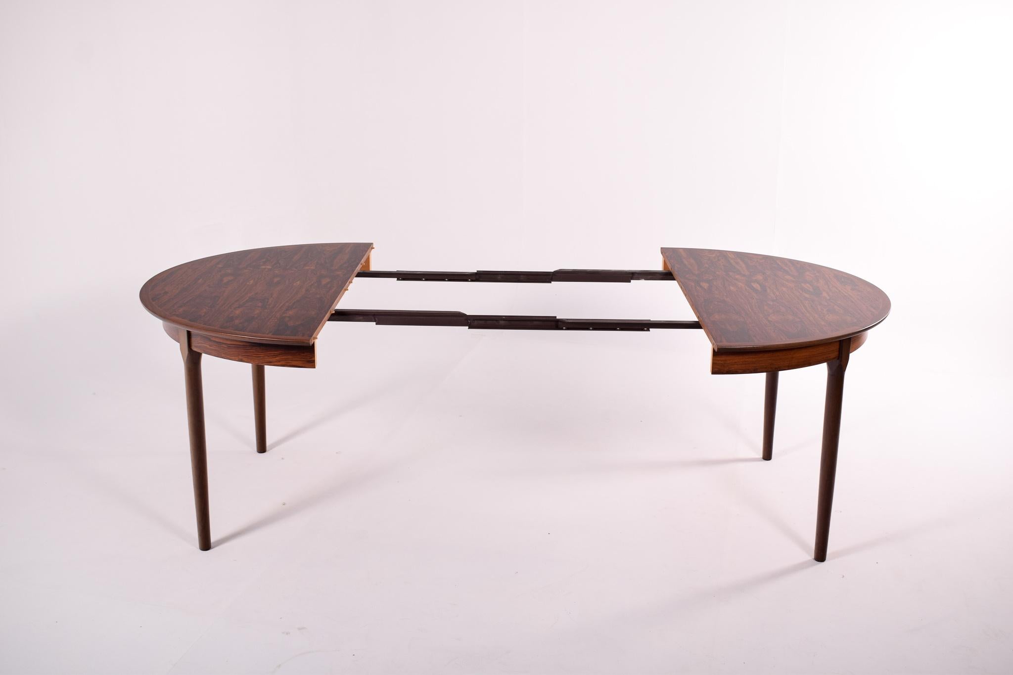 Rosewood Dining Table, Round to Oval with 2 Leaves 3