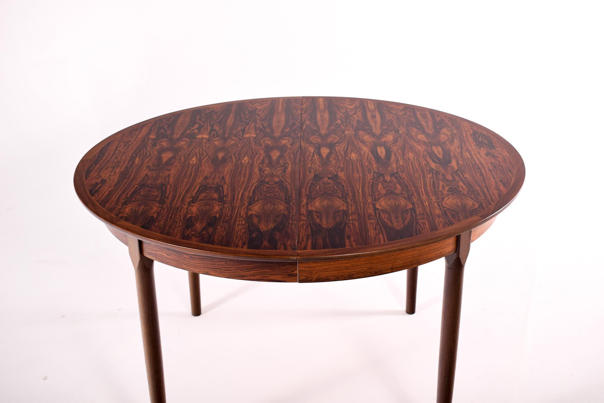 Rosewood Dining Table, Round to Oval with 2 Leaves 5