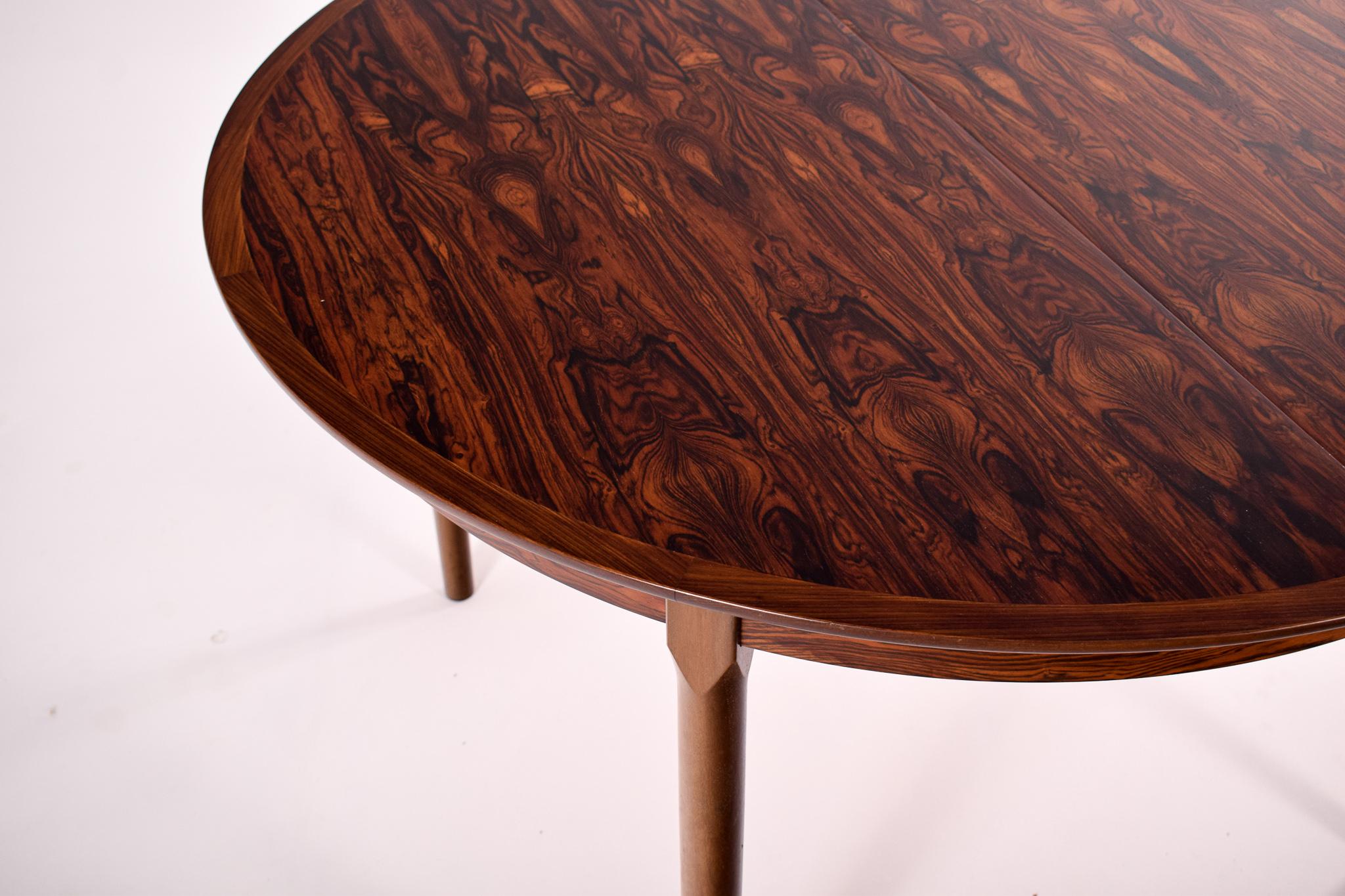 Rosewood Dining Table, Round to Oval with 2 Leaves 6