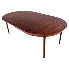 Rosewood Dining Table, Round to Oval with 2 Leaves
