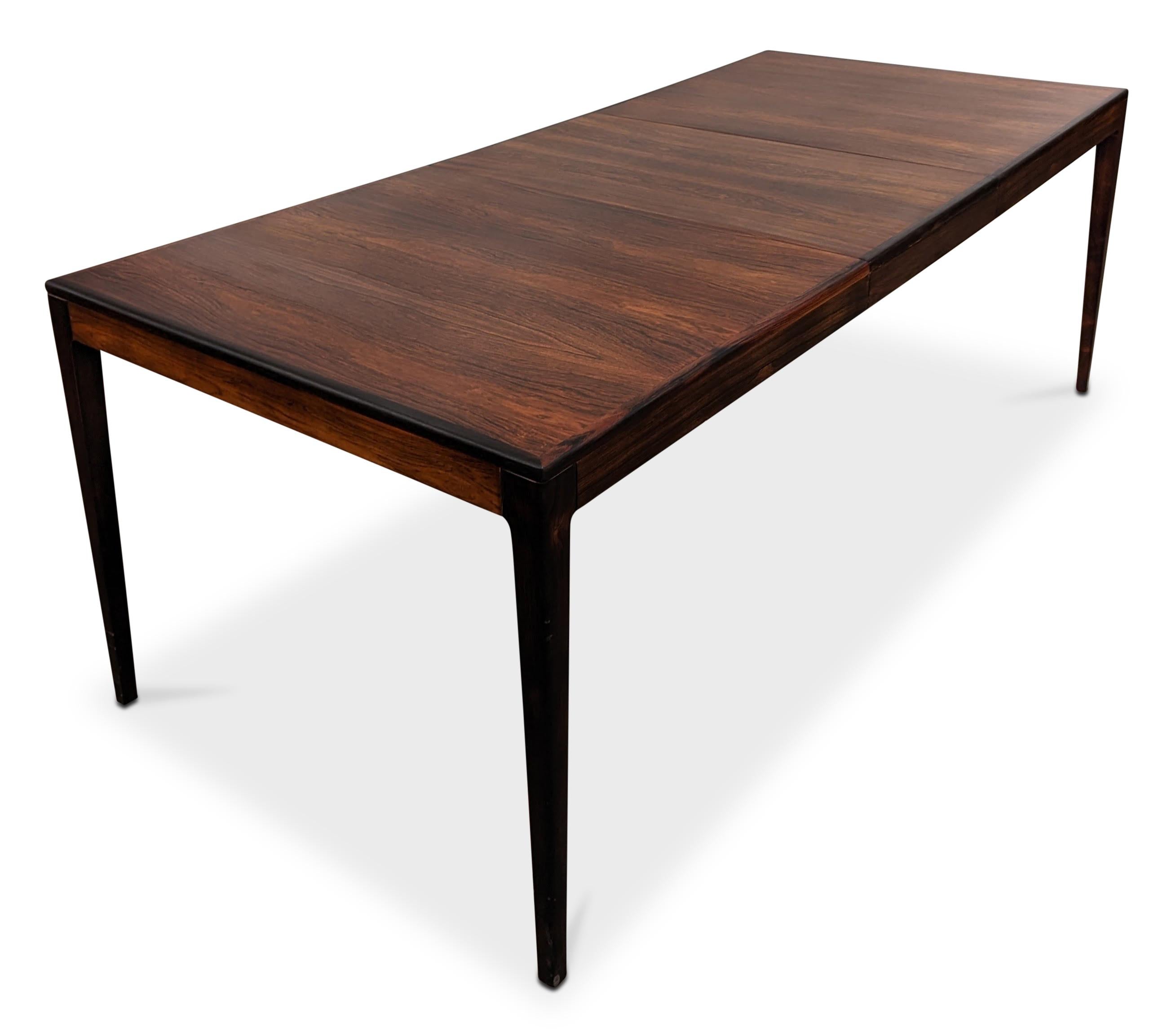 Rosewood Dining Table W Leaf, 012352 Vintage Danish Midcentury In Good Condition In Jersey City, NJ