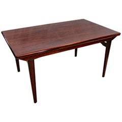 Rosewood Dining Table with Two Draw Leaves, N. O. Møller